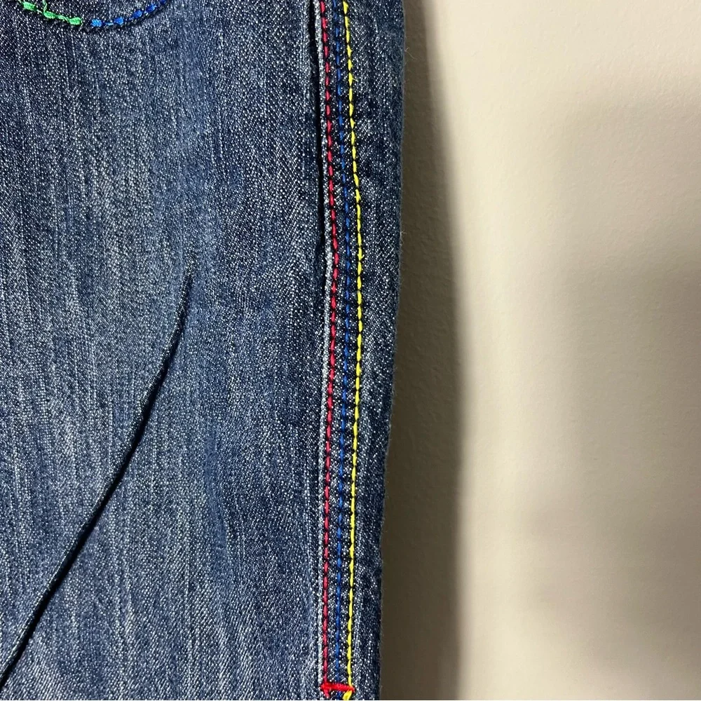 Coogi Australia Vintage y2k Denim Jean Shorts Embroidered Colorful Rainbow